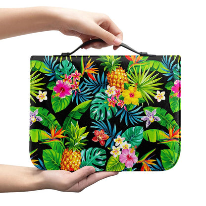 Aloha Hawaiian Tropical Pattern Print Leather Bible Cover