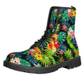 Aloha Hawaiian Tropical Pattern Print Lace-Up Boots