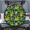 Aloha Hawaiian Tropical Pattern Print Leather Spare Tire Cover