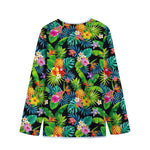 Aloha Hawaiian Tropical Pattern Print Long Sleeve Short Coat