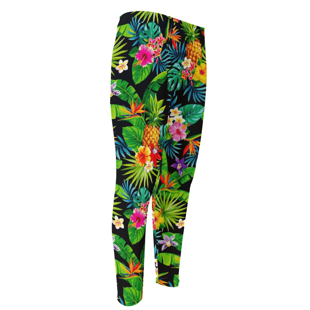 Aloha Hawaiian Tropical Pattern Print Men's Compression Pants