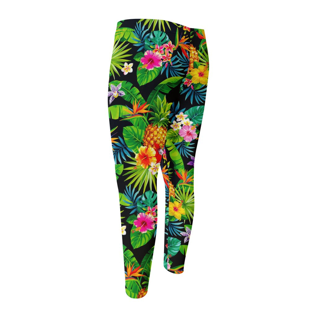 Aloha Hawaiian Tropical Pattern Print Men's Compression Pants