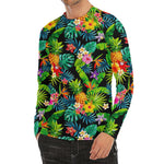 Aloha Hawaiian Tropical Pattern Print Men's Long Sleeve Rash Guard