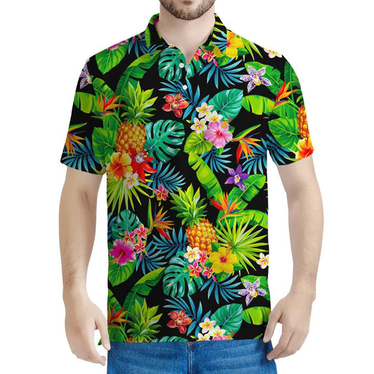 Aloha Hawaiian Tropical Pattern Print Men's Polo Shirt