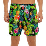 Aloha Hawaiian Tropical Pattern Print Men's Split Running Shorts