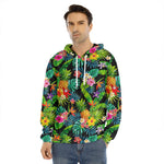 Aloha Hawaiian Tropical Pattern Print Men's Velvet Pullover Hoodie