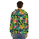 Aloha Hawaiian Tropical Pattern Print Men's Velvet Pullover Hoodie