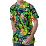 Aloha Hawaiian Tropical Pattern Print Men's Velvet T-Shirt
