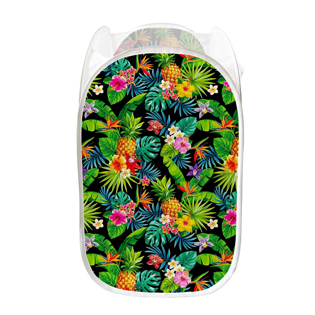 Aloha Hawaiian Tropical Pattern Print Mesh Laundry Hamper