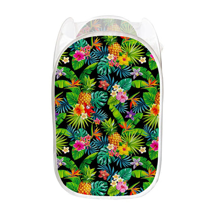 Aloha Hawaiian Tropical Pattern Print Mesh Laundry Hamper