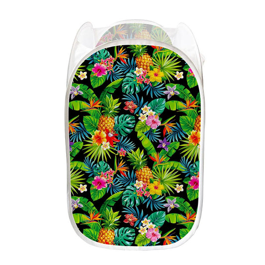 Aloha Hawaiian Tropical Pattern Print Mesh Laundry Hamper