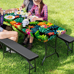 Aloha Hawaiian Tropical Pattern Print Picnic Table Cover