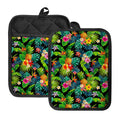 Aloha Hawaiian Tropical Pattern Print Pot Holders With Pocket