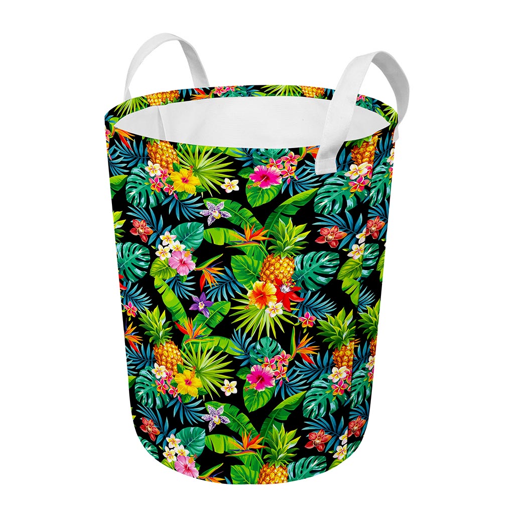 Aloha Hawaiian Tropical Pattern Print Round Laundry Basket