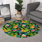 Aloha Hawaiian Tropical Pattern Print Round Rug