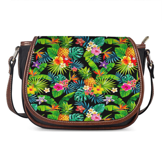 Aloha Hawaiian Tropical Pattern Print Saddle Bag