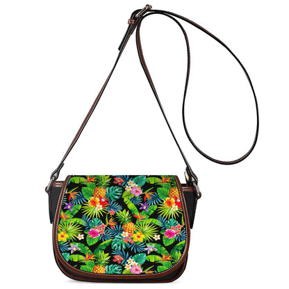 Aloha Hawaiian Tropical Pattern Print Saddle Bag