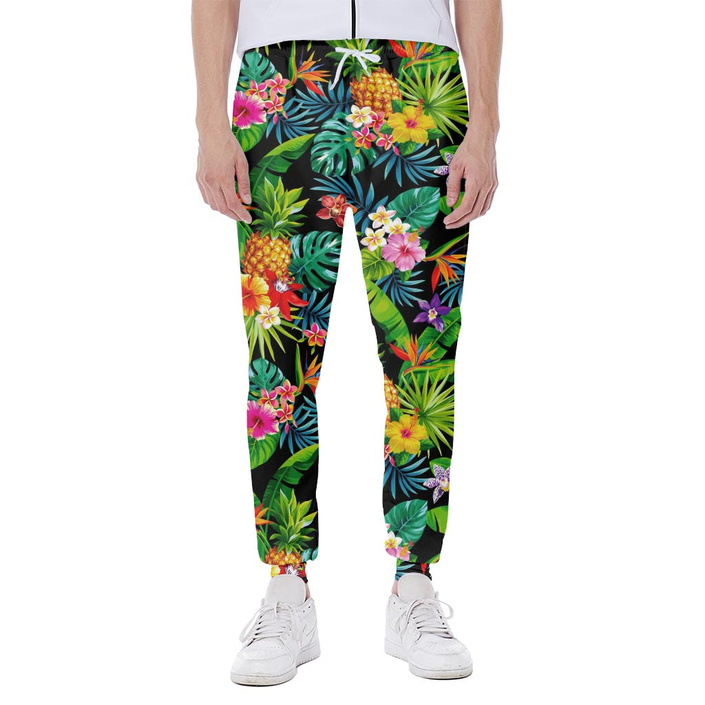 Aloha Hawaiian Tropical Pattern Print Scuba Joggers