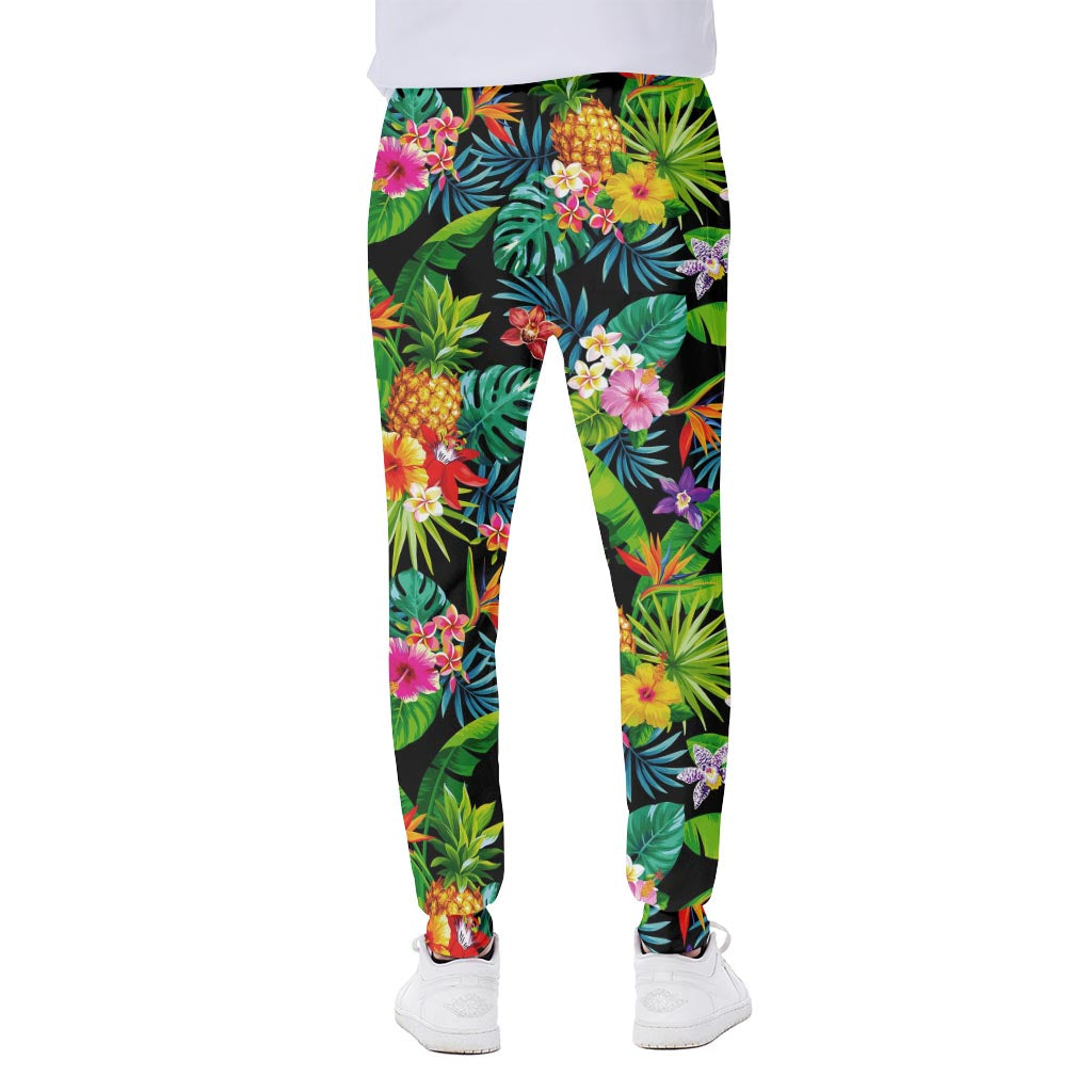 Aloha Hawaiian Tropical Pattern Print Scuba Joggers