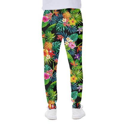 Aloha Hawaiian Tropical Pattern Print Scuba Joggers