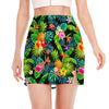 Aloha Hawaiian Tropical Pattern Print Side Slit Mini Skirt