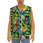 Aloha Hawaiian Tropical Pattern Print Sleeveless Baseball Jersey