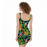 Aloha Hawaiian Tropical Pattern Print Sleeveless Bodycon Dress