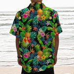 Aloha Hawaiian Tropical Pattern Print Textured Short Sleeve Shirt