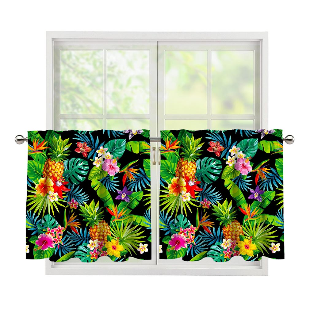 Aloha Hawaiian Tropical Pattern Print Tier Curtains
