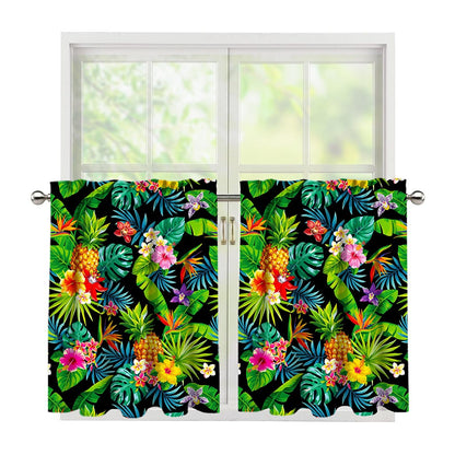 Aloha Hawaiian Tropical Pattern Print Tier Curtains