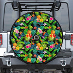 Aloha Hawaiian Tropical Pattern Print Tire Cover With Camera Hole