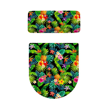 Aloha Hawaiian Tropical Pattern Print Toilet Lid And Tank Cover Set