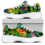 Aloha Hawaiian Tropical Pattern Print White Chunky Shoes
