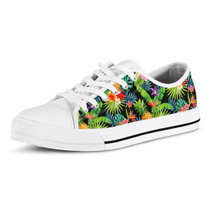 Aloha Hawaiian Tropical Pattern Print White Low Top Sneakers