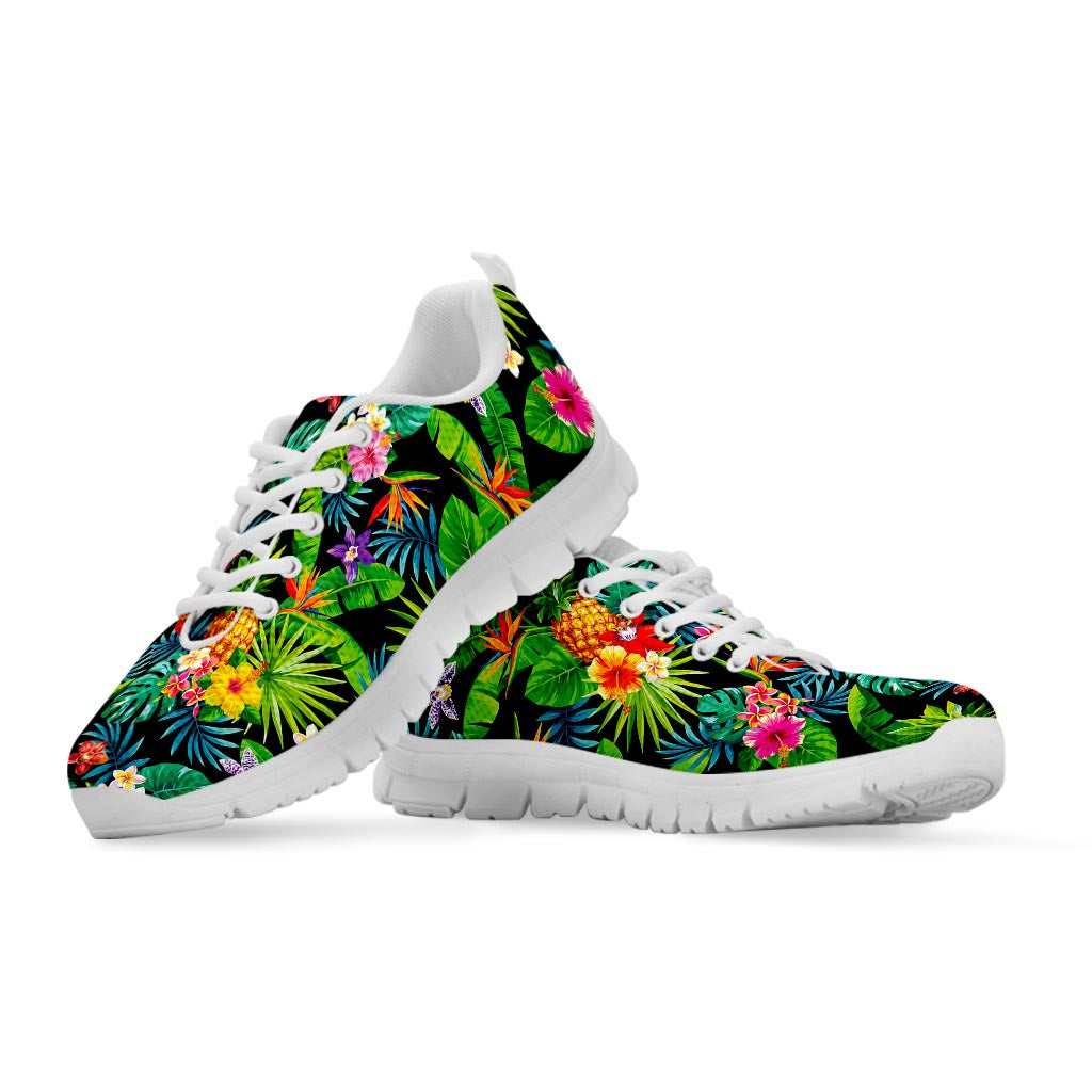 Aloha Hawaiian Tropical Pattern Print White Running Shoes