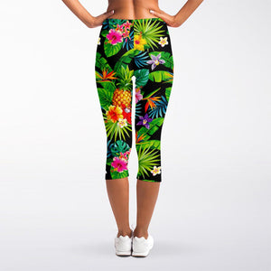 Aloha Hawaiian Tropical Pattern Print Women's Capri Leggings