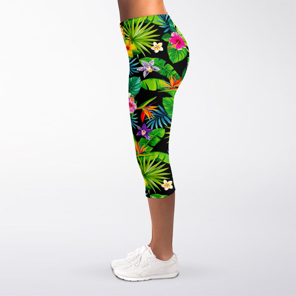 Aloha Hawaiian Tropical Pattern Print Women's Capri Leggings