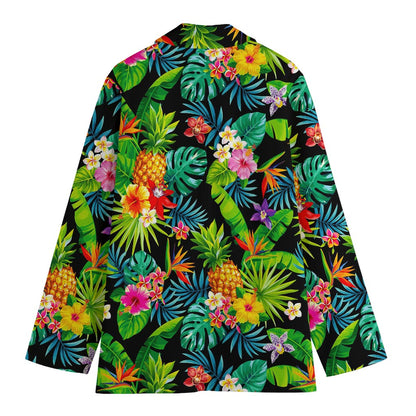 Aloha Hawaiian Tropical Pattern Print Women's Cotton Blazer