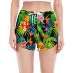Aloha Hawaiian Tropical Pattern Print Women's Split Running Shorts