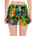 Aloha Hawaiian Tropical Pattern Print Women's Split Running Shorts