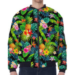 Aloha Hawaiian Tropical Pattern Print Zip Sleeve Bomber Jacket