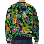 Aloha Hawaiian Tropical Pattern Print Zip Sleeve Bomber Jacket