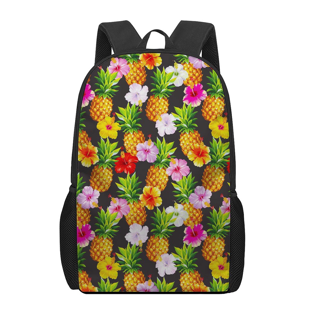 Aloha Hibiscus Pineapple Pattern Print 17 Inch Backpack