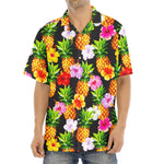 Aloha Hibiscus Pineapple Pattern Print Aloha Shirt