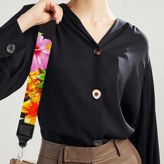 Aloha Hibiscus Pineapple Pattern Print Bag Strap