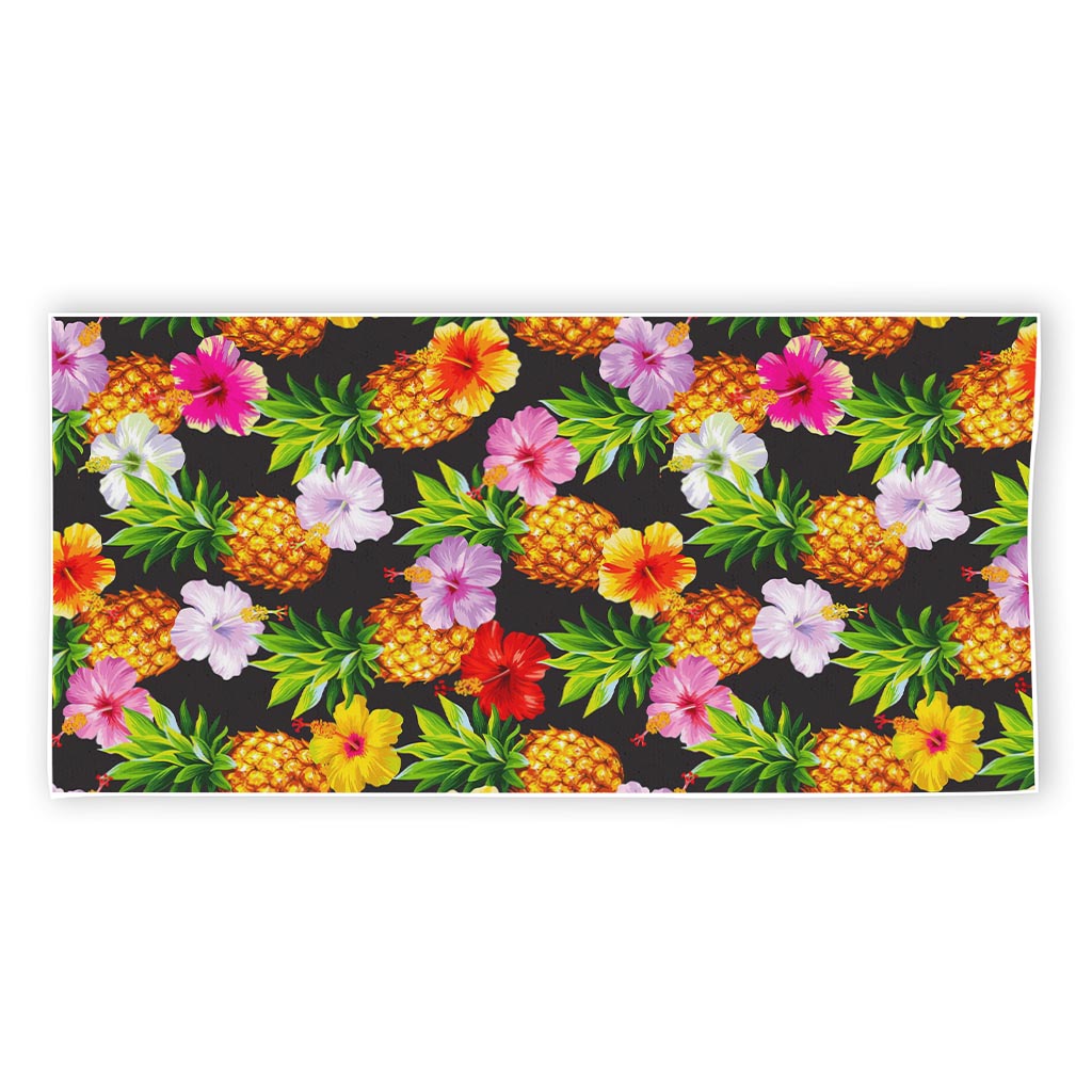 Aloha Hibiscus Pineapple Pattern Print Beach Towel