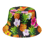 Aloha Hibiscus Pineapple Pattern Print Bucket Hat