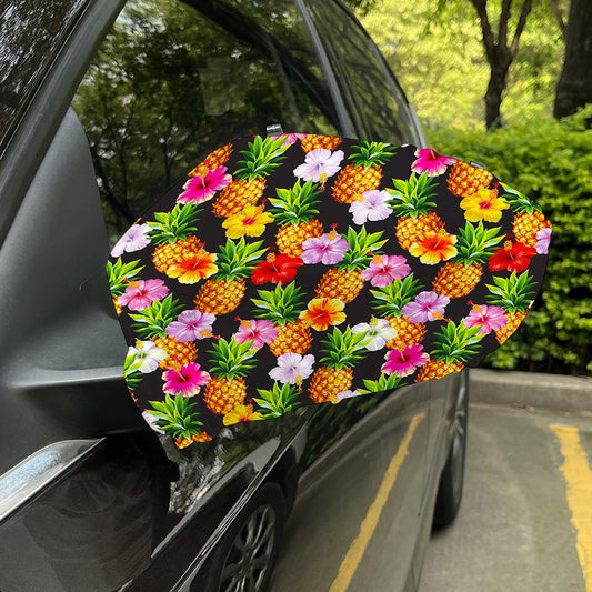 Aloha Hibiscus Pineapple Pattern Print Car Side Mirror Covers