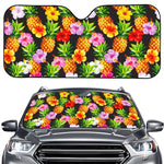 Aloha Hibiscus Pineapple Pattern Print Car Windshield Sun Shade