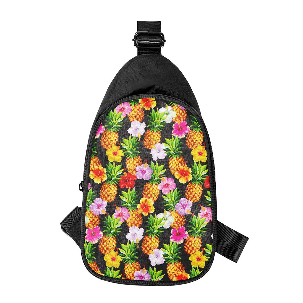 Aloha Hibiscus Pineapple Pattern Print Chest Bag